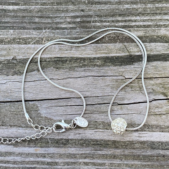 New York Collection crystal studded ball slide necklace - Picture 3 of 6